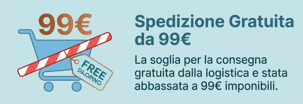 Spedizione gratuita per forniture ufficio con soglia ordine a partire da 99 euro imponibili