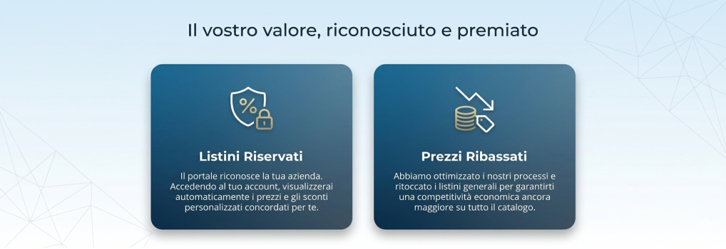 Accesso a prezzi riservati e listini personalizzati per forniture aziendali