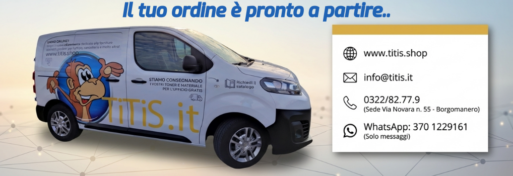 Contatti aziendali Titis con consegna forniture ufficio e assistenza clienti via web telefono e WhatsApp