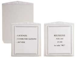 Buste Porta Avvisi Appendicartello - PVC - 22 x 30 cm - trasparente - Sei Rota - conf. 10 pezzi