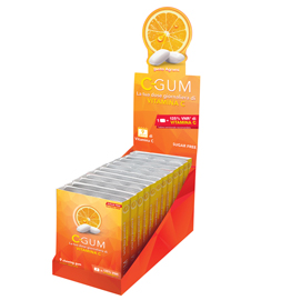 Chewing gum integratore Vitamina C - agrumi - C-Calm - box 12 blister da 9 gomme cad.