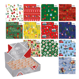Carta regalo - raso - Country Natale - 70 x 100 cm - Rex Sadoch - scatola 100 fogli