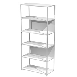 Libreria 6 ripiani Modular - 90 x 44 x 200 cm - struttura metal bianco - bianco - Artexport