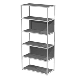 Libreria 6 ripiani Modular - 90 x 44 x 200 cm - struttura metal bianco - antracite - Artexport
