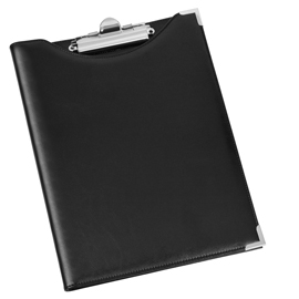 Portablocco in similpelle con tasca - nero - 24 x 31cm - Lebez