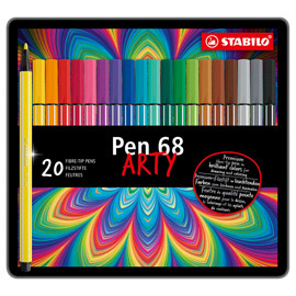 Pennarelli Pen 68 - colori assortiti - Stabilo - scatola in metallo 20 pezzi