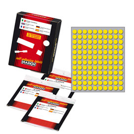 Etichette adesive tonde - in carta - permanenti - diametro 10 mm - 120 et/fg - 10 fogli - giallo - Markin