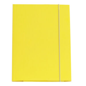 Cartellina con elastico - cartone plastificato - 3 lembi - 25x34 cm - giallo - Cartotecnica del Garda