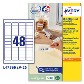 Etichette adesive L4736REV - in carta - angoli arrotondati - rimovibili - 45