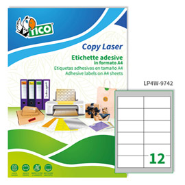 Etichette adesive LP4W - in carta - angoli arrotondati - laser - permanenti - 97 x 42