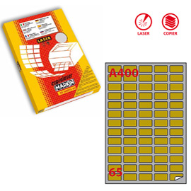 Etichette adesive A/400 - in carta - angoli arrotondati - laser - permanenti - 38