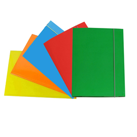 Cartellina con elastico - cartone plastificato - 3 lembi - 17x25 cm - colori assortiti - Cartotecnica del Garda