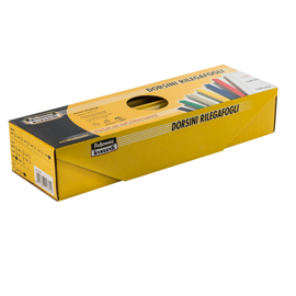 Dorsetti tondi per rilegatura - 6 mm - giallo - Fellowes - scatola 50 pezzi