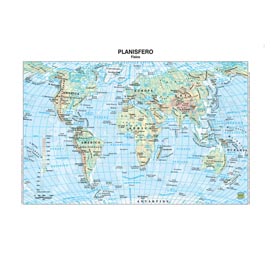 Carta geografica Mondo - scolastica - plastificata - 29
