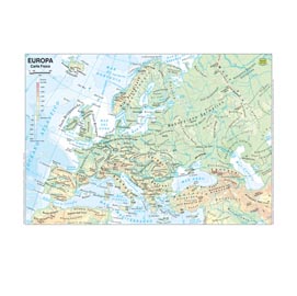 Carta geografica Europa - scolastica - plastificata - 29