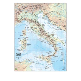 Carta geografica Italia - scolastica - plastificata - 29