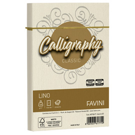 Buste Calligraphy Lino - 120 x 180 mm - 120 gr - avorio 02 - Favini - conf. 25 pezzi
