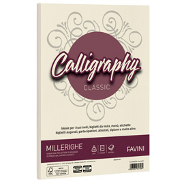 Carta Calligraphy Millerighe - A4 - 100 gr - avorio 02 - Favini - conf. 50 fogli