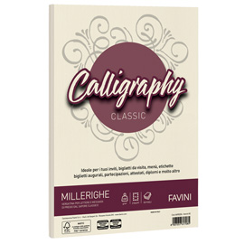 Carta Calligraphy Millerighe - A4 - 200 gr - avorio 02 - Favini - conf. 50 fogli