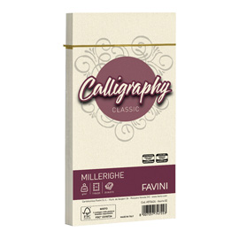 Busta Calligraphy Millerighe - 110 x 220 mm - 100 gr - avorio 02 - Favini - conf. 25 pezzi