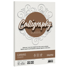 Carta Calligraphy Canvas - A4 - 200 gr - bianco 01 - Favini - conf. 50 fogli