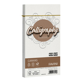 Busta Calligraphy Canvas - 110 x 220 mm - 100 gr - bianco 01 - Favini - conf. 25 pezzi