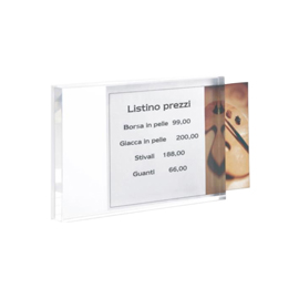 Porta prezzi da banco - materiale acrilico - taglia medium (10x14x2 cm) - Tecnostyl