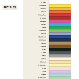 Cartoncino Bristol Color - 70x100cm - 200gr - celeste 08 - Favini - blister 10 fogli