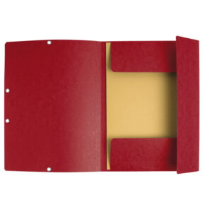 Cartellina con elastico - cartoncino lustrE' - 3 lembi - 400 gr - 24x32 cm - rosso ciliegia - Exacompta