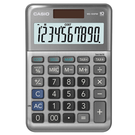Calcolatrice da tavolo MS-100FM - 10 cifre - big display - grigio - Casio
