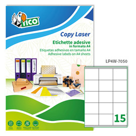 Etichette adesive LP4W - in carta - con margini - laser - permanenti - 70 x 50