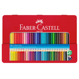 Matite colorate Colour Grip - acquerellabili - Faber Castell - astuccio in metallo 36 pezzi