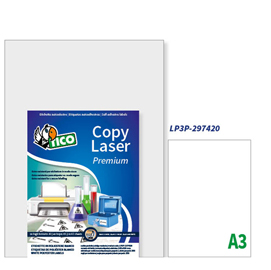 Etichette adesive LP3P - in PE - laser - permanenti - 297 x 420 mm - 1 et/fg - 250 fogli - bianco - Tico