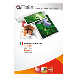 Pouches - government card - 65x95 mm - 2x125 micron - Titanium - scatola 100 pezzi
