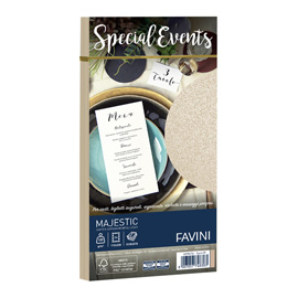 Busta Special Events metal - sabbia - 110 x 220mm - 120gr - Favini - conf. 10 buste