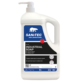 Sapone liquido Industrial Soap - con microgranuli scrub - dispenser 5 L - limone - Sanitec