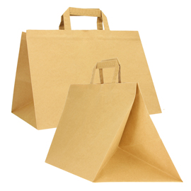 Shopper Flat XLarge - 32 x 22 x 24 cm - carta kraft - avana - Mainetti Bags - conf. 200 pezzi
