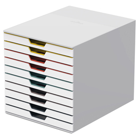 Cassettiera 10 cassetti colorati varicolor - bianco ghiaccio - 2