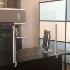 Schermo protettivo Slim - da scrivania - con morsetto in alluminio - 70 x 80 cm -  Studio T