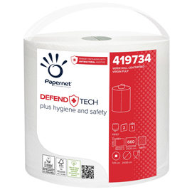 Bobina industriale Defend Tech - con formula antibatterica - 660 strappi - Papernet