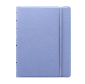Notebook - con elastico - copertina similpelle - A5 - 56 pagine - a righe - blu pastello - Filofax