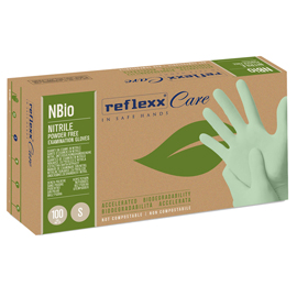 Guanti in nitrile bio - tg S - verde pastello - Reflexx - conf. 100 pezzi