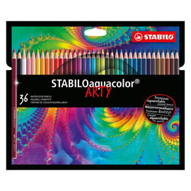 Pastelli Arty Aquacolor - colori assortiti - Stabilo - astuccio 36 pezzi