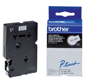 Brother - Nastro - Nero/Bianco - TC291 - 9mm x7