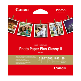 Canon - Carta fotografica Plus Glossy II PP-201 - 5 x 5 '' - 20 Fogli - 2311B060