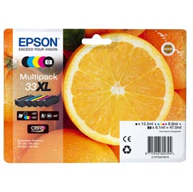 Epson - Cartuccia ink - 33XL - C/M/Y/K/K PH - C13T33574011 - C/M/Y 8