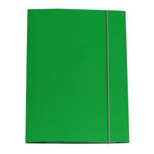 Cartellina con elastico - cartone plastificato - 3 lembi - 25x34 cm - verde - Queen Starline