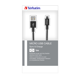 Verbatim Cavo MICRO B USB CABLE SYNC  CHARGE 100CM NERO - 48863
