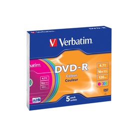 Verbatim - Scatola 5 DVD-R - slim Case - serigrafato colorato - 43557 - 4