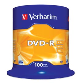 Verbatim - Scatola 100 DVD-R - serigrafato - 43549 - 4